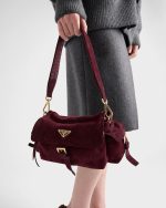 Prada Explore medium suede shoulder bag with flap - Image 6
